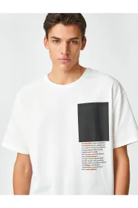 Koton Oversized T-Shirt with a slogan printed, Crew Neck Short Sleeves