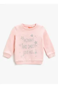 Koton Patterned Girls Pink Sweatshirt 3skg10087ak