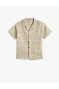 Koton Short-Sleeved Shirt with One Pocket and Buttons