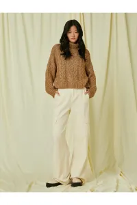 Koton Crop Turtleneck Sweater Knitted Detailed Long Sleeve