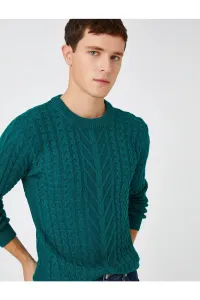 Koton Basic Knitwear Sweater With Braided Crew Neck