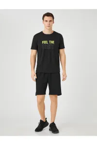 Koton Sports T-shirt with the slogan Printed Crew Neck Short Sleeved Breathable Fabric