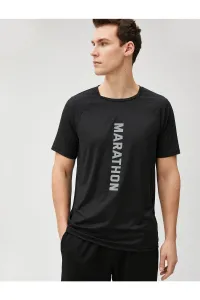 Koton Sports T-Shirt with Motto Print Crew Collar Raglan Sleeve