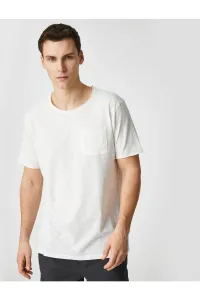 Koton Basic T-Shirt with Pocket Details, Short Sleeves, Slim Fit