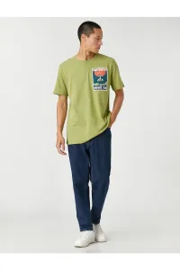 Koton Basic T-Shirt with Space Print Crew Neck Short Sleeve Cotton