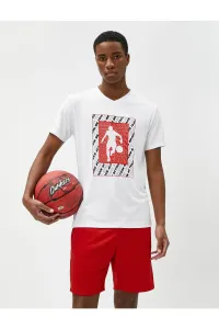 Koton Sports Oversized T-Shirt with Basketball Print. Crew Neck Short Sleeved
