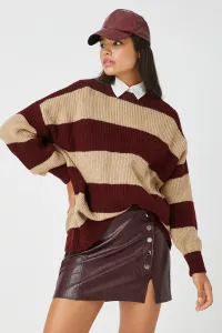 Koton Women's Beige Striped Sweater #1035279