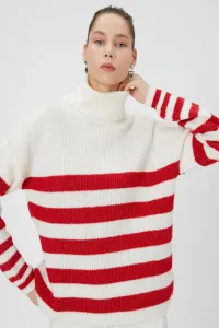 Koton Women's Red Striped Sweater #3022316