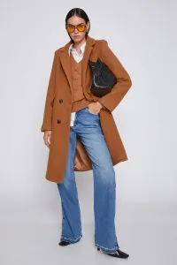 Koton Wide Collar Coat With Button Detailed Pockets