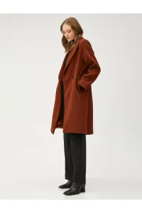 Koton Long Cachet Coat Double Breasted Double Buttoned Pocket