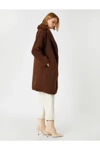 Koton Tiered Collar Long Plush Coat