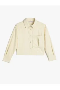 Koton Shirt Long Sleeve Wide Pocket Detailed Snap Button Parachute Fabric