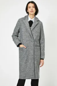 Koton Women's Gray Button Detailed Coat #986535