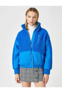 Koton Zippered Quilted Detailed Plush Jacket