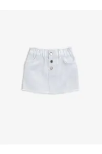 Koton Denim Mini Skirt Elastic Waist