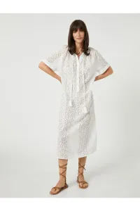 Koton Long Shirt Scalloped Dress With Short Sleeves
