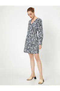 Koton Women's V-Neck Long Sleeve Patterned Midi Dress #1302057