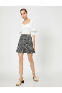 Koton Regular Waist Patterned Mini Skirt with Frill Detail #1390670