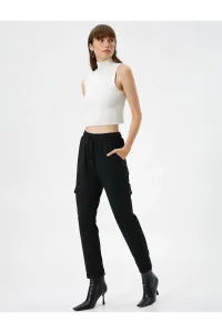 Koton Cargo Pants with Pocket Details Tie Waist, Fold and Tapered Legs