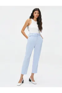 Koton Crop Carrot Fabric Pants with Belt and Pocket