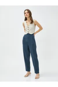 Koton Silky-textured pants with elastic waist and pockets