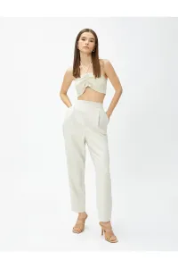 Koton Silky-textured pants with elastic waist and pockets