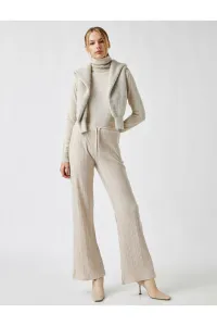 Koton Waistline Wide Leg Ribbed Knitted Trousers #776030