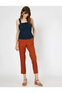 Koton Women's Red Pocket Detailed Trousers