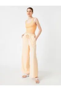Koton Wide Leg Trousers with Pockets Tie Waist #1982063