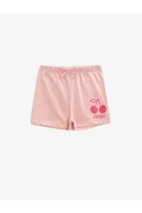 Koton Girls Pink Printed Cotton Shorts