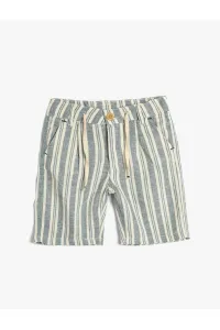 Koton Linen Shorts Chino Tie Waist With Pockets