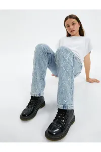 Koton Denim Pants Sequin Detailed Cotton - Regular Jeans