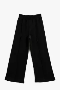Koton Girl's Elastic Waist Wide Leg Black Sweatpants #1687565