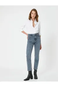 Koton High Waisted Denim Trousers with a Slightly Tapered Leg - Eve Jeans