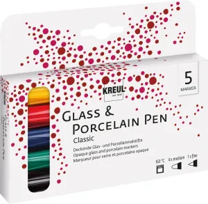 Kreul Glass & Porcelain Pen Classic Set di colori per vetro
