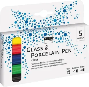 Kreul Glass & Porcelain Pen Clear Set di colori per vetro