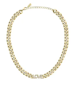 La Petite Story Distintiva collana placcata oro con cristalli Love LPS10ASD09