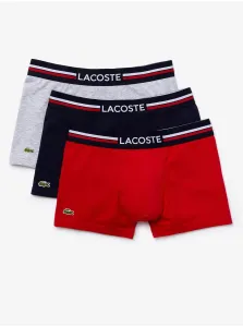 Set of three boxers in red, blue and gray Lacoste - Men #1110482