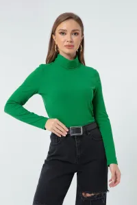 Lafaba Women's Green Turtleneck Knitted Blouse #2472197