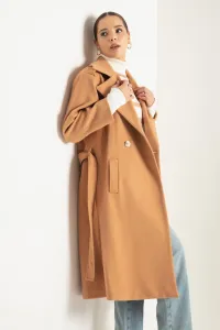 Lafaba Women Camel Oversize Belted Long Cachet Coat #2922938