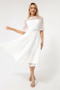 Lafaba Women's White Lace Midi Evening Dress #2517348