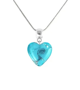 Lampglas Collana Forest Heart in argento nella perla Lampglas NLH10
