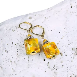 Lampglas Eleganti orecchini Amber Dream con oro 24k in perle Lampglas ECU56