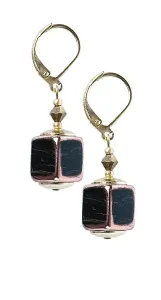 Lampglas Eleganti orecchini Black Love con perle Lampglas ECU31