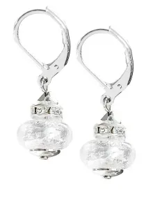Lampglas Eleganti orecchini White Beauty con argento puro in perle Lampglas ESH1