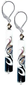 Lampglas Eleganti orecchiniBlack & White con l'esclusiva perla Lampglas EPR11