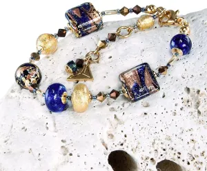 Lampglas Magnifico bracciale Egyptian Goddess con oro 24 carati nelle perle Lampglas BRO4