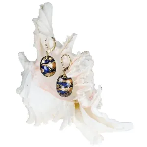 Lampglas Meravigliosi orecchini Egyptian Queenrealizzati con perle Lampglas con oro 24 carati EP28
