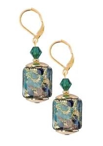 Lampglas Orecchini Emerald Oasis con oro 24 carati nelle perle Lampglas ECU68