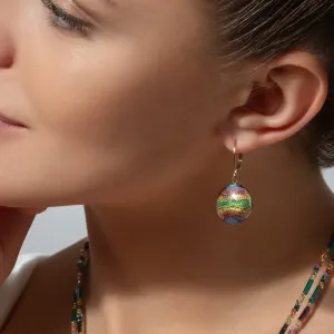 Lampglas Orecchini Rainbow Essence con oro 24 carati nelle perline Lampglas EP46